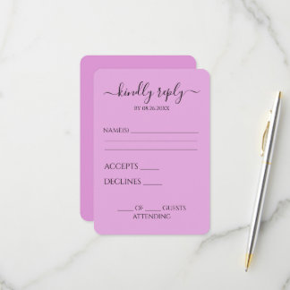 Benutzerdefinierte Personalisierte Einfache Minima RSVP Karte