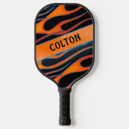 Benutzerdefinierte Personalisierte Flammen Orange  Pickleball Schläger