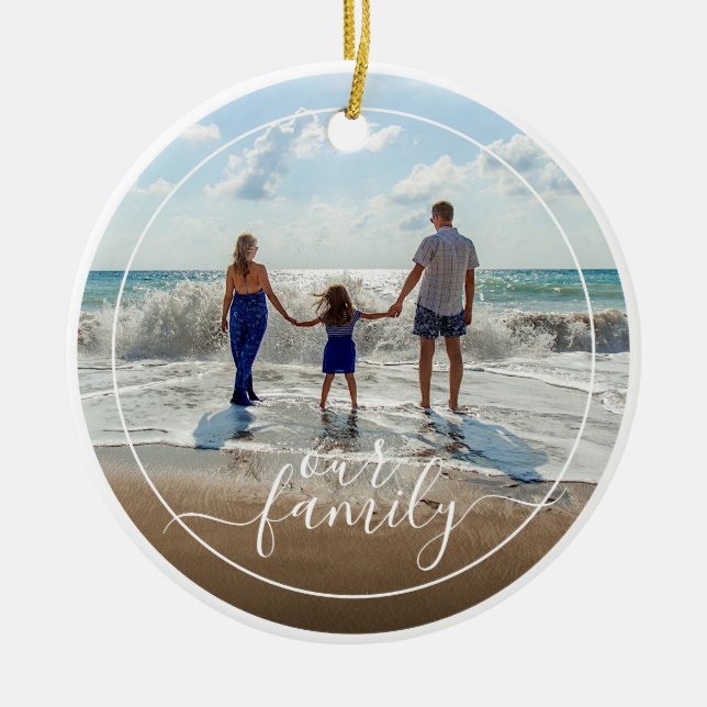 Benutzerdefinierte Personalisierte Fotovorlage Uns Keramik Ornament (Vorne)