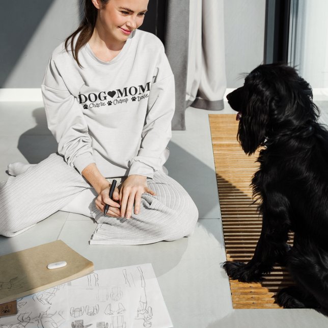 Benutzerdefinierte Personalisierte Hundelame Mama Sweatshirt (Von Creator hochgeladen)