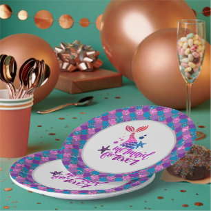 Benutzerdefinierte Personalisierte Mermaid-Themed- Pappteller