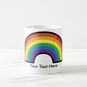 Benutzerdefinierte Personalisierte Rainbow-Border- Kaffeetasse