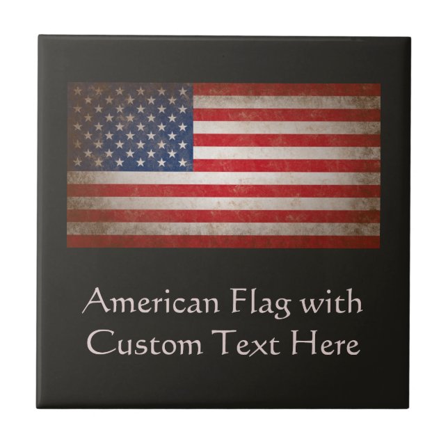 Benutzerdefinierte Personalisierte Vintage America Fliese (Vorderseite)