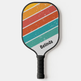 Benutzerdefinierte Personalisierte Vintage Streife Pickleball Schläger