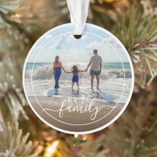 Benutzerdefinierte persönliche Fotovorlage Unsere Ornament