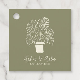 Benutzerdefinierte Pflanzenpflege Olive Sage Green Geschenkanhänger