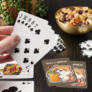 Benutzerdefinierte Pfoten und Erfrischendes Süßes  Spielkarten