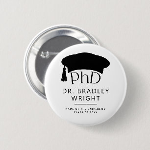 Benutzerdefinierte PhD-Doktorhut Doktorgrad-Abschl Button