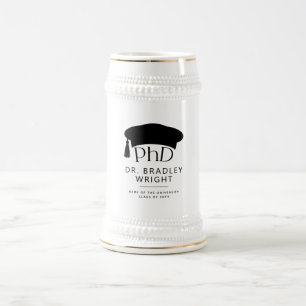 Benutzerdefinierte PhD Doktorhut Promotion Doktorg Bierglas