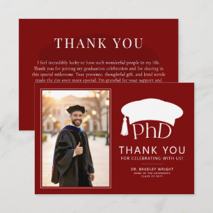 Benutzerdefinierte PhD Doktorhut Promotion Doktorg Dankeskarte