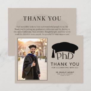 Benutzerdefinierte PhD Doktorhut Promotion Doktorg Dankeskarte