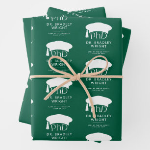 Benutzerdefinierte PhD Doktorhut Promotion Doktorg Geschenkpapier Set