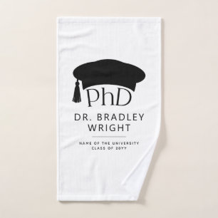 Benutzerdefinierte PhD Doktorhut Promotion Doktorg Handtuch