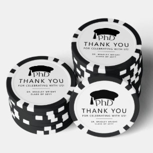 Benutzerdefinierte PhD Doktorhut Promotion Doktorg Pokerchips