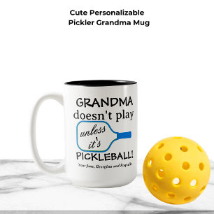 Benutzerdefinierte Pickleball-Oma Lustige moderne Zweifarbige Tasse