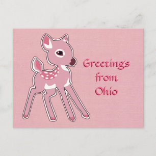 Benutzerdefinierte Pink Fawn Postcard Postkarte