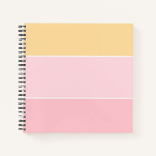 Benutzerdefinierte Pink Vanille Gelb Weiß Gestreif Notizbuch