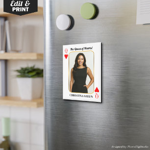 Benutzerdefinierte Poker-Karte mit Foto, Herzkönig Magnet