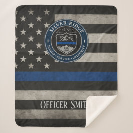 Benutzerdefinierte Polizei Thin Blue Line Decke Sherpadecke