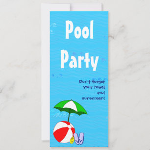 Benutzerdefinierte Poolparty-Schwimm-Themen-Einlad Einladung
