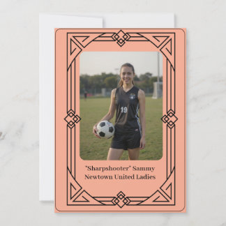 Benutzerdefinierte Porträtfoto-Fußball-Testimonial Feiertagskarte