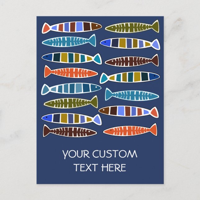Benutzerdefinierte Postkarte für Fischmuster (Vorderseite)