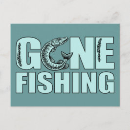 Benutzerdefinierte Postkarte "GONE FISHING"