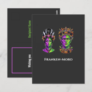 Benutzerdefinierte Postkarte Neon Halloween Franke