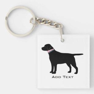 Benutzerdefinierte Preppy Black Dog Labrador Silho Schlüsselanhänger