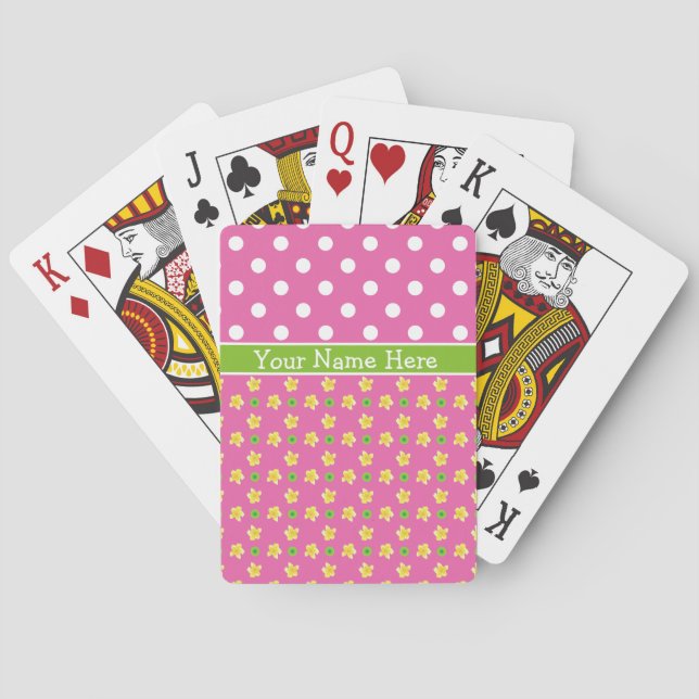 Benutzerdefinierte Primrosen Kartenspielen: rosa P Spielkarten (Rückseite)