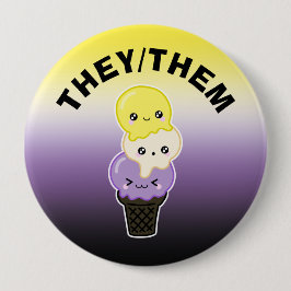 Benutzerdefinierte Pronomen - LGBTQ+, nicht binäre Button