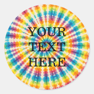 Benutzerdefinierte psychedelische Tie-Dye Groovy Runder Aufkleber