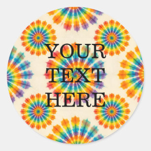 Benutzerdefinierte psychedelische Tie Dye Groovy Runder Aufkleber