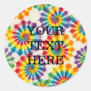 Benutzerdefinierte psychedelische Tie Dye Groovy Runder Aufkleber