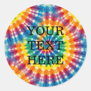 Benutzerdefinierte psychedelische Tie Dye Groovy Runder Aufkleber