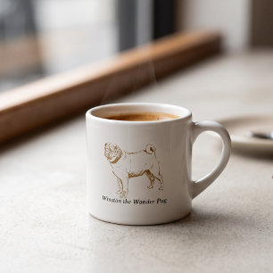 Benutzerdefinierte Pug Hunderasse Espressotasse