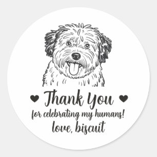 Benutzerdefinierte Puli-Hunde-Hochzeitsgeschenk-Au Runder Aufkleber