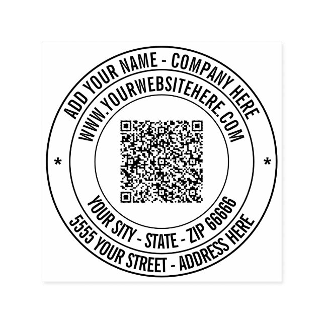 Benutzerdefinierte QR-Code-Adresse Runde selbstfar Permastempel (Design)
