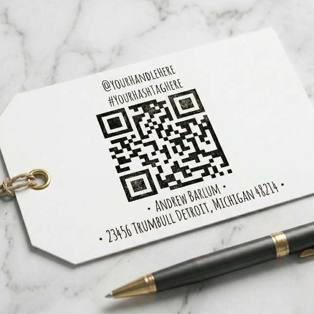 Benutzerdefinierte QR-Code-Briefmarke Permastempel (Custom QR Code Rubber Stamp)