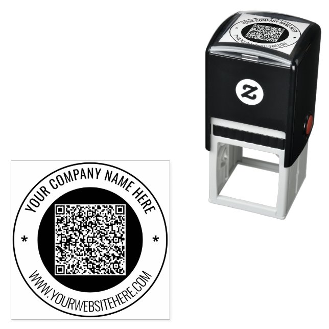 Benutzerdefinierte QR-Code-Briefmarke Permastempel (Beispiel)