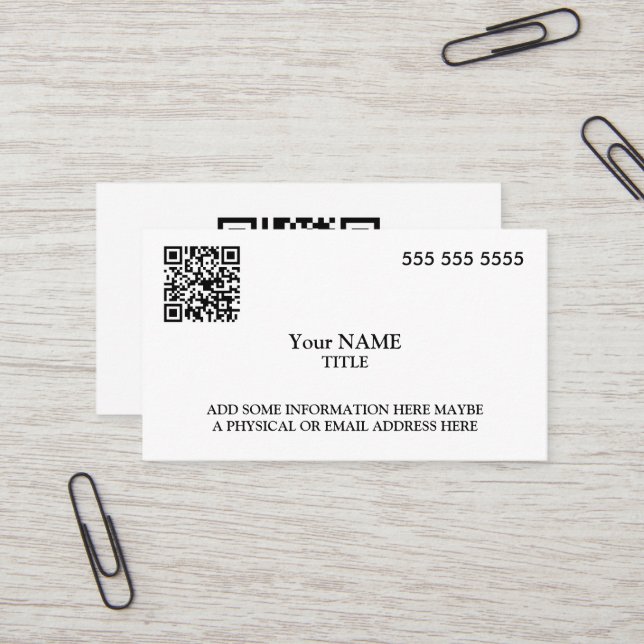 Benutzerdefinierte QR-Code-Führungskraft Visitenkarte (Vorderseite/Rückseite Beispiel)