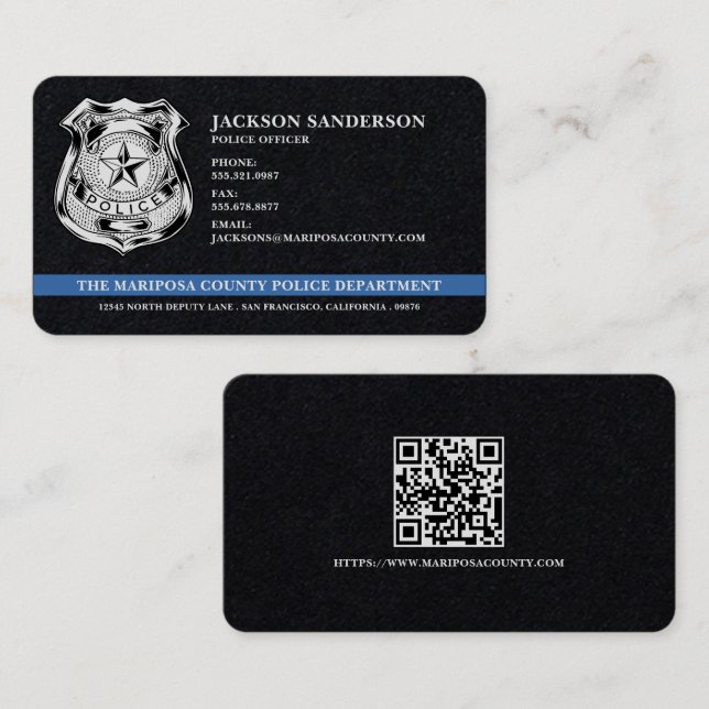 Benutzerdefinierte QR-Code für das Polizeidepartem Visitenkarte (Vorne/Hinten)