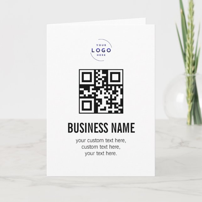 Benutzerdefinierte QR-Code-Geschäftslogo-Name-Vorl Ankündigung (Vorderseite)