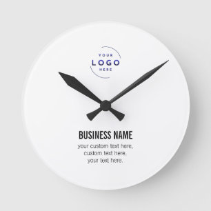 Benutzerdefinierte QR-Code-Geschäftslogo-Name-Vorl Runde Wanduhr
