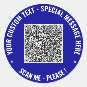 Benutzerdefinierte QR-Code-Info- und Text-Sticker- Runder Aufkleber
