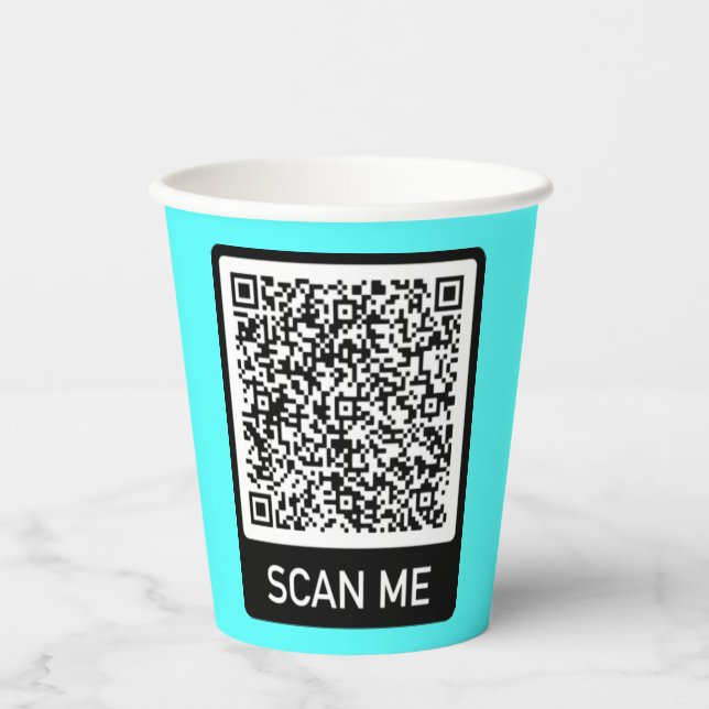 Benutzerdefinierte QR-Code-Prüfung Personalisierte Pappbecher (Vorderseite)