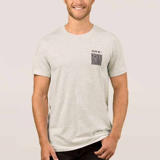 Benutzerdefinierte QR-Code-Prüfung und benutzerdef Tri-Blend Shirt (Vorderseite)