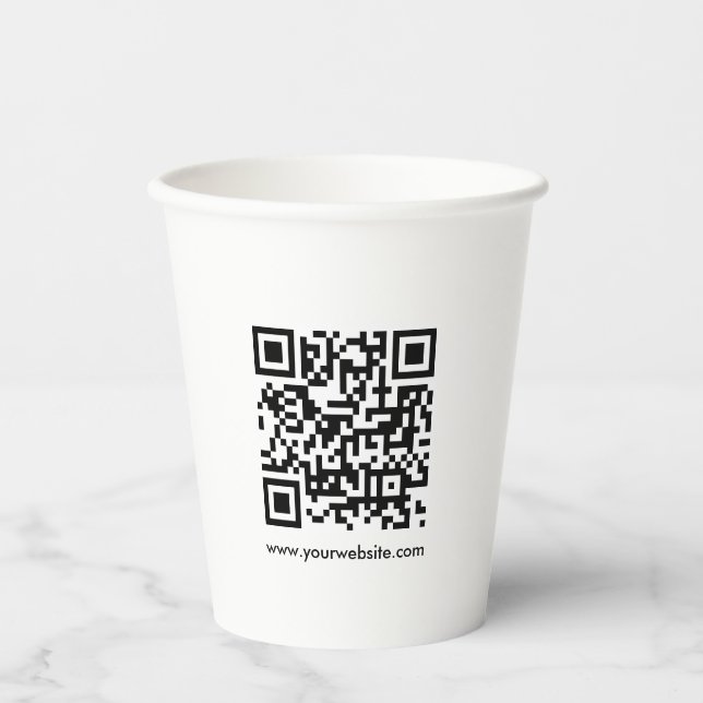 Benutzerdefinierte QR-Code-Prüfung Website URL-Vor Pappbecher (Vorderseite)