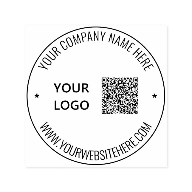 Benutzerdefinierte QR-Code-Scan-Info-Logo und Text Permastempel (Design)