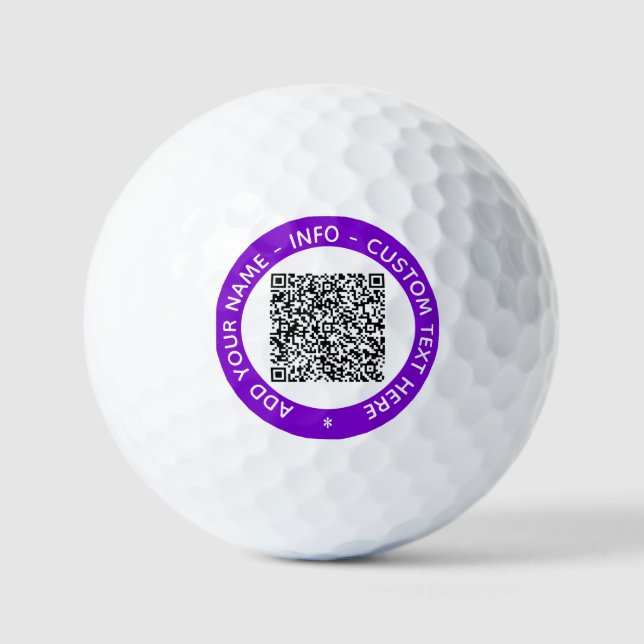 Benutzerdefinierte QR-Code Scan Info Text-Briefmar Golfball (Vorderseite)